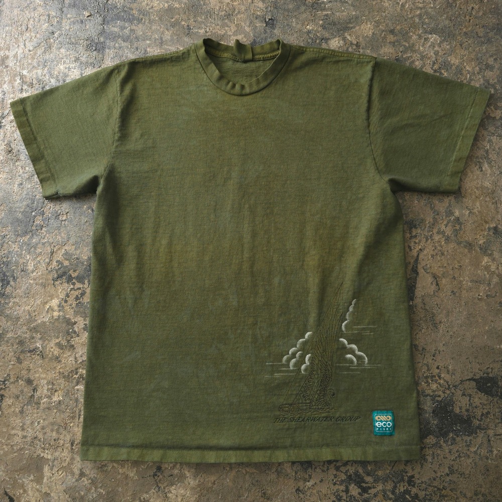 Vintage 90s Eco Fibre Green T-shirt Large The Shearwater Group Sailing Graphic